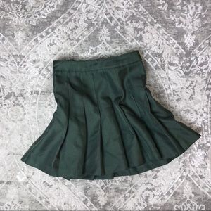 Green Pleated Kawaii Skater Tennis Skirt